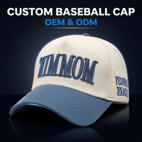 Gorras de Béisbol Personalizadas al por Mayor con Logotipo Bordado en 3D, 100% Algodón, Ajustables, de 5 Paneles, Estructuradas, de Dos Tonos, para Hombre y Mujer