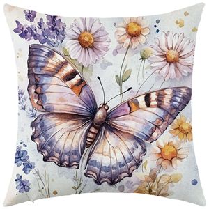 Funda de almohada Dreamy Butterfly cuadrada de 18x18 pulgadas, funda de cojín transpirable de estilo bohemio para sala de estar, sofá, decoración de asiento de coche - Product Image 4