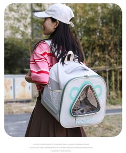 กระเป๋าใส่สัตว์เลี้ยงสะพายไหล่2ข้างแบบพกพากระเป๋าแมวโปร่งใสระบายอากาศได้ดีอุปกรณ์2024ใหม่ - Product Image 6