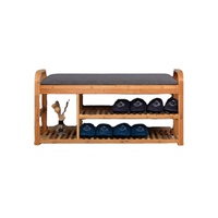 Banc à chaussures d'entrée moderne avec siège, étagère de rangement pour chaussures à 2 niveaux avec chaise