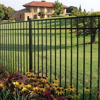 Paneles de Cerca de Acero Galvanizado con Recubrimiento en Polvo, Postes de Seguridad Metálicos Negros, Barrera de Jardín, Villa, Escuela, Patio