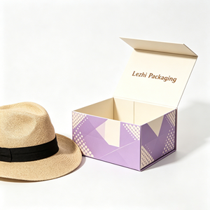 Boîte d'emballage personnalisée pour chapeaux – Boîtes de transport longues pour chapeaux Fedora, casquettes de camionneur, casquettes de baseball, casquettes snapback, chapeaux bob - Product Image 2