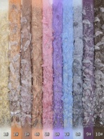 Tissu en dentelle brodée de fleurs 3D perlées et pailletées, grande fleur rose en tulle pour robes de soirée et robes de mariée