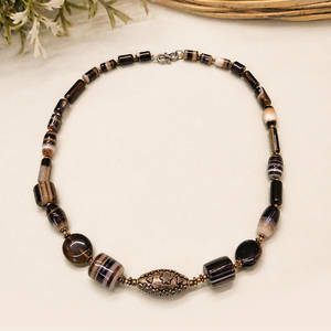 Collier en argent sterling 925 avec onyx noir, multi-perles, fait main, bijoux en pierres précieuses de créateur - Product Image 1