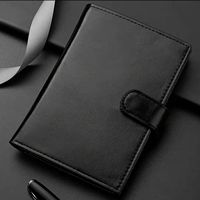 Grosir menerima Logo khusus pria kulit PU sampul paspor kapasitas besar tempat kartu casing pria bisnis dompet koin