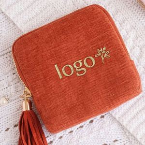 Estuche de Joyería de Viaje Bordado Personalizado con Llavero, Logotipo Personalizado, Regalo Promocional Corporativo para Eventos de Marca - Product Image 2