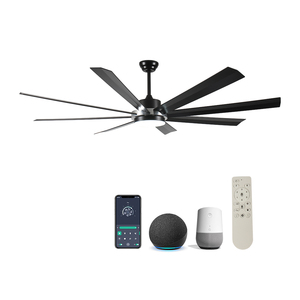 <span class=keywords><strong>Eureka</strong></span> 72 "8 Aspas Negro Ventilador de Techo Control Remoto Kit de Luz LED Tri-Color Negro Mate - Product Image 1