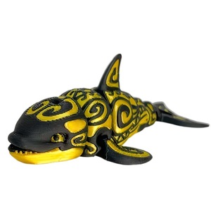 Colgante de Peluche Corto Impreso en 3D con Diseño de Ballena Rúnica Negra y Dorada, 31cm-50cm, 14+ Superventas Transfronterizo <span class=keywords><strong>TIKTOK</strong></span> para Figuras de Cuerpo Completo - Product Image 1