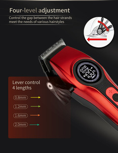 Tondeuse à cheveux professionnelle sans fil pour salon, kit de toilettage pour hommes, lames en acier inoxydable, batterie Li-ion - Utilisation domestique, barbe - Product Image 6