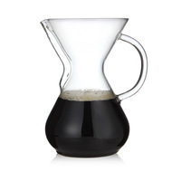 Carafe à café en verre borosilicate transparent de 600 ml/800 ml, écologique, avec filtre en acier inoxydable, compatible micro-ondes