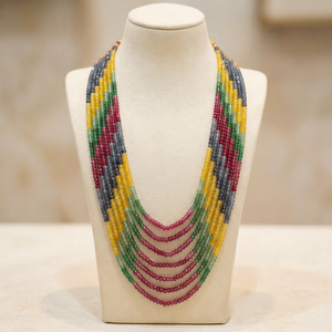 Collar de Lujo de 7 Capas con Cuentas de Jade Multicolor de 4mm, Chapado en Oro, Joyería de Moda para Mujer, Hecho a Mano, para Bodas y Fiestas - Product Image 1