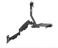 Support mural pour écran LCD avec ressort à gaz W802B, support pour clavier, bras de montage pour écran LCD, station de travail assis-debout, charge 2-10 kg