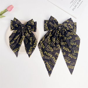 Extra Fashion Custom Your Logo Silky Satin <strong>Bow</strong> Hair <strong>Clips</strong> Long Tail <strong>Bows</strong> <strong>Clip</strong> for Girls Women Large Hair <strong>Bows</strong> Hairpin - Product Image 1