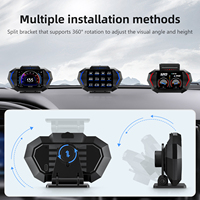 TFT LCD Kaca Depan HUD Speedometer Jam Konsumsi Bahan Bakar Waktu Berkendara Tampilan Jarak Suhu Air GPS 2.5 Inci OBD2