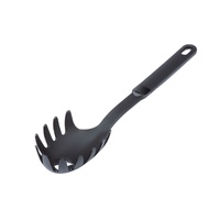 Louche à spaghetti ergonomique en nylon noir à long manche Tomatto ME207, écologique, lavable au lave-vaisselle, lavage à la main uniquement, ustensile italien