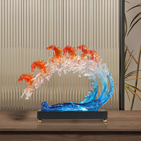 Figura Decorativa de Resina Epoxi de Alta Gama, Personalizada, Escultura de Arte Popular, Adorno Coleccionable para Sala de Estar, Oficina, Regalo de Inauguración de Casa