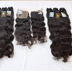 Extensiones de cabello Natural rizado con cierre, extensiones de cabello humano Natural ondulado, paquete de extensiones de cabello Natural camboyano sin procesar - Product Image 2