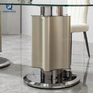 Turco spagnolo elegante sala da pranzo mobili in vetro villa di buona qualità 2m pieno vetro tavolo da pranzo per banchetti e sedia - Product Image 4