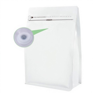 Bolsas de Café Blancas con Válvula, Resistentes a la Humedad, de Aluminio, con Fondo Plano, Sellables con Calor, con Cierre Hermético, para Alimentos, Supermercado - Product Image 2