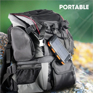 Xách tay thực 10000mAh năng lượng mặt trời sạc ngân hàng điện cho điện thoại di động pin bên ngoài gói với đèn pin kép la bàn cho cắm trại - Product Image 5