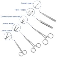 Kit de Práctica de Sutura Médica Portátil OEM, Almohadilla de Silicona para Suturas, Juego de Instrumentos Quirúrgicos para Estudiantes DKSK001