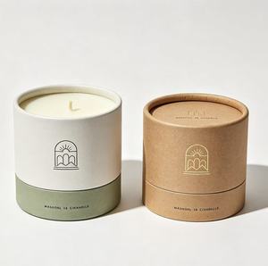 Scented Candle <b>White</b> Paper Tube Packaging Recyclable Cylindrical <b>Box</b> for Home Fragrance - Product Image 4