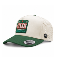 Casquette de golf personnalisée à visière incurvée, casquette snapback imperméable avec logo en caoutchouc personnalisé, casquette de performance en polyester à 5 panneaux