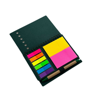 Nouvel ensemble carnet à spirale en papier kraft et stylo avec notes adhésives détachables pour affaires, index autocollants, carnet cadeau imprimé UV