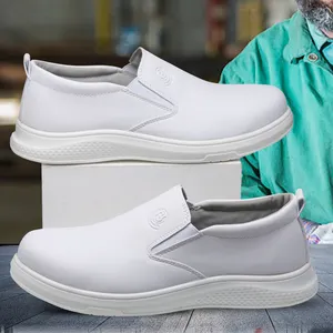 RTS รองเท้าเซฟตี้ป้องกันการกระแทกน้ำหนักเบา,รองเท้าสีขาวสวมใส่สบายรองเท้าเซฟตี้ Esd สำหรับทำงานในร้านอาหาร