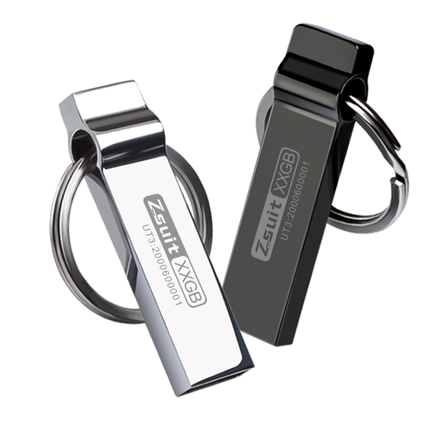 OEM Custom Logo USB Key U Disk Metal Pen Drive 64GB 32GB 16GB 8GB 4GB Key Ring USB Flash Drive Memory Stick Thumb Pendrive Cle