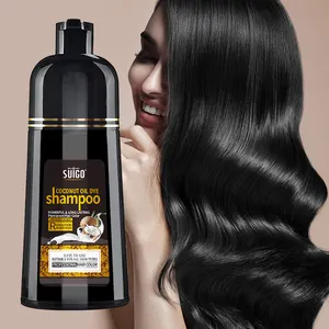 Hot Sale 500ml Kokosnuss nussöl ändern schwarze Haarfarbe Farbstoff Shampoo für natürliches Haar