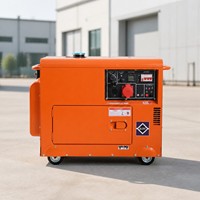 Generator Diesel Senyap 50Hz Portabel Starter Elektrik Output 12V DC Voltmeter Digital Stopkontak Ganda untuk Cadangan Rumah