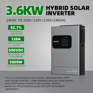 Sistema Solar Híbrido SUNEX de 3.6 KW 3.6 KVA, Híbrido Fuera de Red Sin Batería, MPPT Solar Híbrido 24V 3 KW - Product Image 2