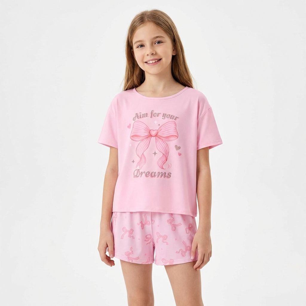 Rose clair (ensemble chemise et short)