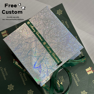 Mermaid Princess <b>Christmas</b> Magnetic Gift <b>Box</b> Silver Laser Flip Decoration Creative UV-Coated Notebook Embossed Paper Material - Product Image 1