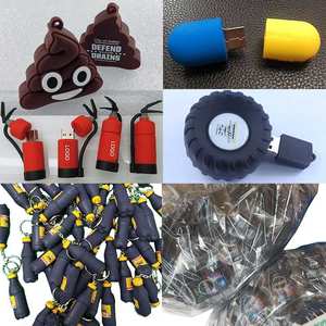 Clé USB en PVC en forme de bateau, personnalisable, clé USB en caoutchouc 2D 3D, clé USB de dessin animé - Product Image 4