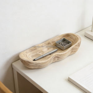 木製生地ボウル トレンディ モダン エコフレンドリー 木製素朴なフルーツアートボックス ギフト 多機能収納トレイ ホームオーガナイザー - Product Image 4