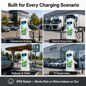 Station de recharge pour véhicules électriques Deedian 80 kW 120 kW avec écran LED 43 pouces, chargeur rapide DC monté au sol, CCS2 GBT OCPP1.6J Terminal - Product Image 2