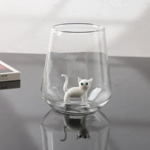 귀여운 만화 고양이 3D 동물 유리컵 가정용 아침 우유 주스 커피컵 - Product Image 6