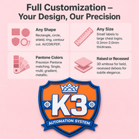 Badge de protection personnalisé en silicone 3D PVC lavable, patch OEM, impression par transfert thermique, emblème thermocollant pour vêtements de sport, vestes, uniformes, faible MOQ