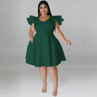 Robe décontractée unie fendue à séchage rapide et respirante pour femme grande taille, style européen et américain, collection transfrontalière 2026