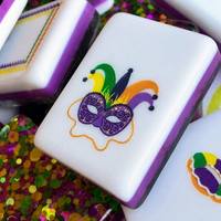 Masque de carnaval de luxe scintillant, style américain, en acrylique, motif tuiles de Mahjong, portable, écologique, un cadeau idéal pour les passionnés de fêtes