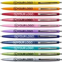 Stylo à bille avec clip en métal, argent et or, 20 pièces, bon marché, en plastique, promotion, logo personnalisé, rétractable, BI C
