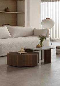 Modern Round <strong>Pine</strong> Wood Eco-Friendly <strong>Coffee</strong> <strong>Table</strong> with Tempered Glass Top Storage Drawer for Living Room Furniture - Product Image 5