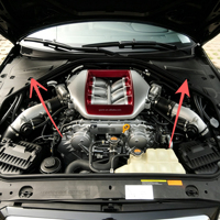 Pièces décoratives d'occasion ZMR noires pour compartiment moteur GTR R35, batterie, pompe ABS, garnitures supérieures et inférieures, panneaux de recouvrement