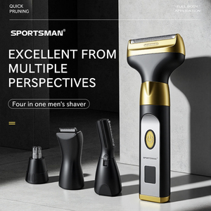 Rasoir électrique 4-en-1 SPORTSMAN à quatre lames pour homme, kit <span class=keywords><strong>de</strong></span> <span class=keywords><strong>coupe</strong></span> <span class=keywords><strong>de</strong></span> cheveux avec écran numérique et tondeuse à poils <span class=keywords><strong>de</strong></span> <span class=keywords><strong>nez</strong></span> - Product Image 2