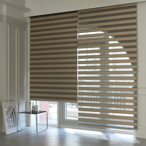Persianas Zebra de Estilo Coreano Clásico, Hechas a Medida, Cortinas Enrollables Automáticas Motorizadas, Filtro de Luz Interior - Product Image 1