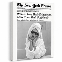 Les femmes adorent leur esthéticienne : Impression sur toile encadrée « New York Trends Gallery » en gros pour la décoration murale de la chambre de fille, du bureau de maquillage et de la maison