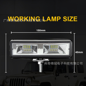 Qidewin - Lámpara de Trabajo LED de 6 Pulgadas y 48 W, Lámpara de Techo para Vehículos Todoterreno, Lámpara de Punto - Product Image 4