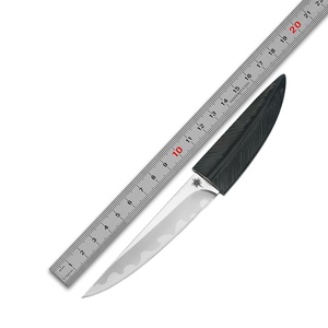 Couteau tactique personnalisable OEM à lame fixe en acier inoxydable de haute qualité, bord droit, manche en bois, DIY, plume noire - Product Image 6